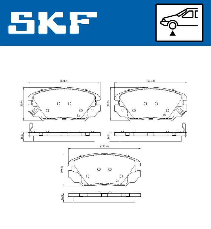 Jogo de 4 pastilhas de travão SKF ref. VKBP 80832 A